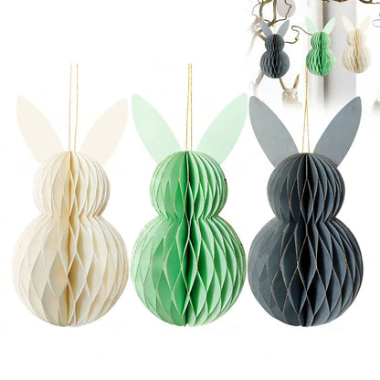 Coelho da Páscoa de Papel Conjunto de 3 peças de bolas de favo de mel para decoração