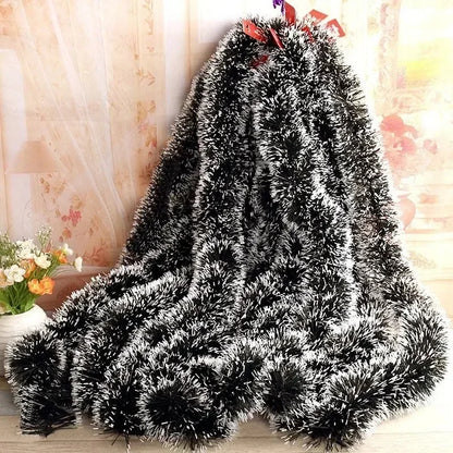 Guirlanda de Natal artificial (Verde/Comprido) Kit 10 Festão Grosso Verde Nevado 2mX20cm