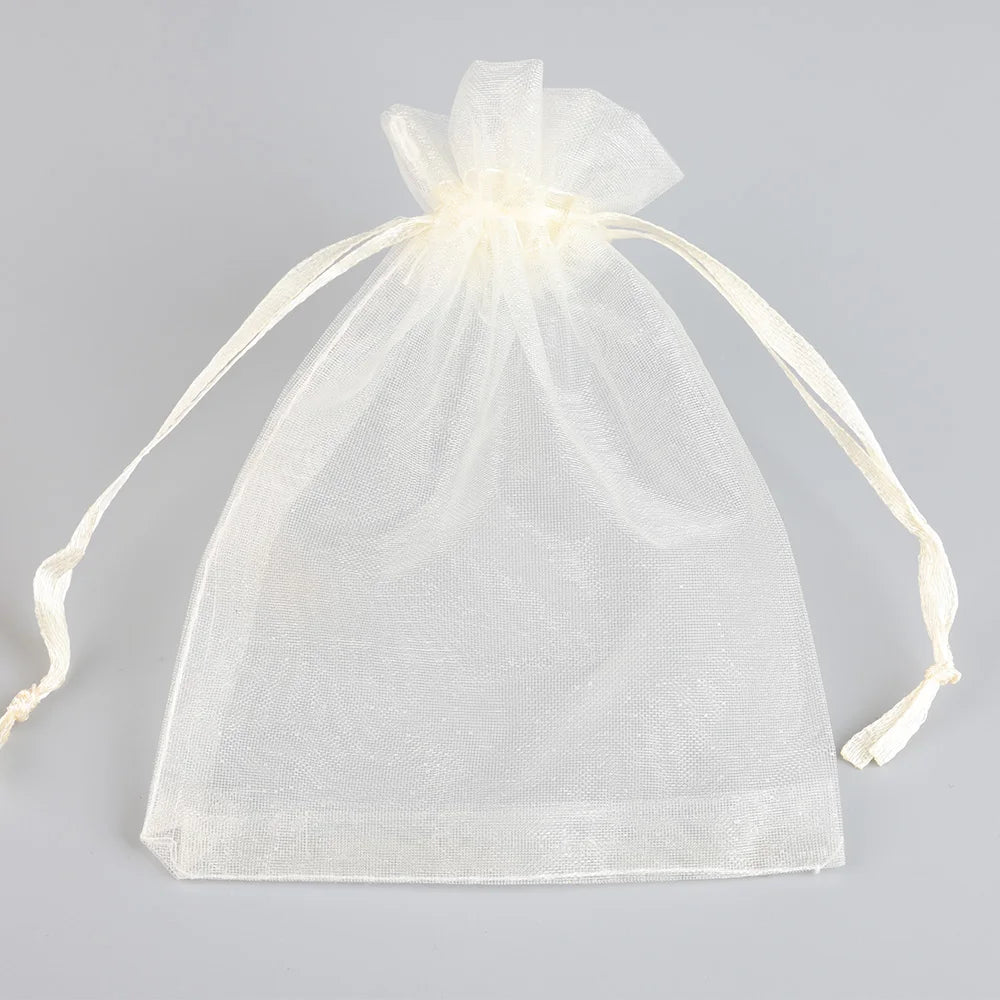 Sacolinhas Grande Organza Saco De Organza Branco 15x20cm - Pacote 50 Gala, Multicor
