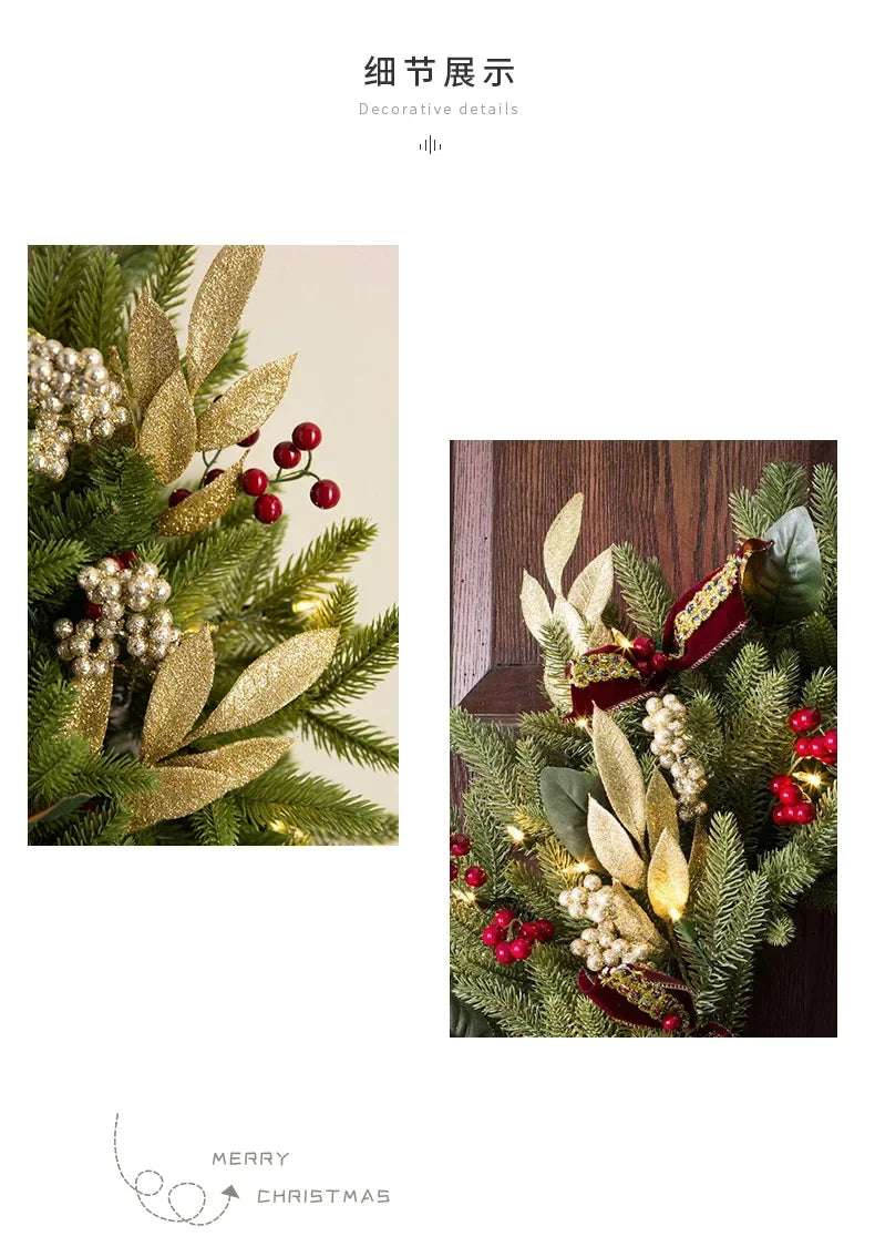 Guirlanda de Natal para porta da frente, decoração de guirlanda de Natal, guirlanda Natal