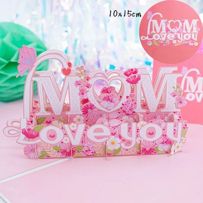 Cartão Pop Up Dia das Mães, Cartão de Dia das Mães da Filha, Pop Up Feliz Dia das Mães!