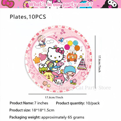 Kit de hello kitty para decoração de festa de aniversário de Kitt - 217 peças, incluindo top
