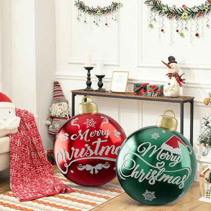 Bola de espelho natal 2 bolas de Natal infláveis 60 cm (24 polegadas), bolas Natal infláveis