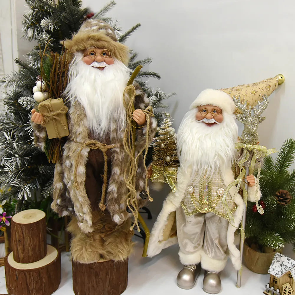 Natal papai noel bonecas de pelúcia em pé brinquedo decoração feriado ano novo