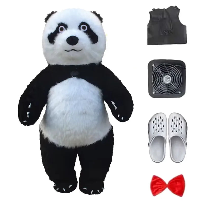 Fantasia Urso Polar Inflável Natal Mascote Traje kit Completo Mascote para Natal