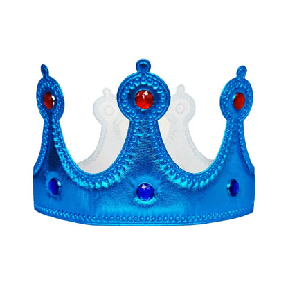 Coroa para Cabeça Festa Reinado do Masculino e Feminino Azul - 1 unidades