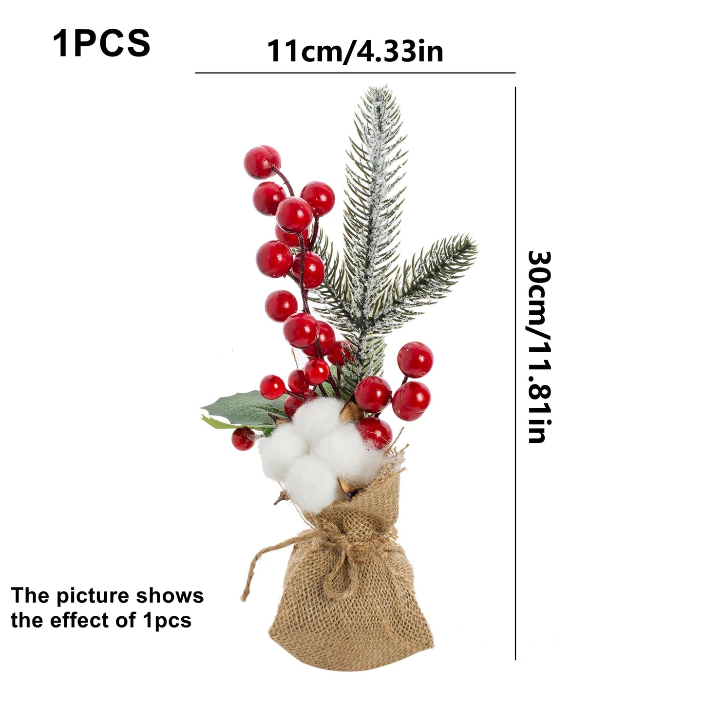 Vasos Árvores de Natal 1/3 Peças 23cm de Altura Pequenos Vasos de Árvores de Natal