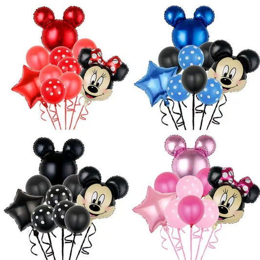 Kit balões mickey e minnie balão bexiga Disney minnie mouse balão látex redondo mickey