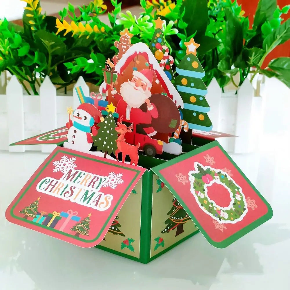 Cartões de Feliz Natal, cartões pop-up de Natal, 3D, conjunto de cartões de Natal 3D