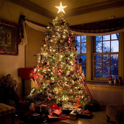 Estrela Ponteira para Árvore de Natal Colorida LED, 15 cm, Pisca-Pisca