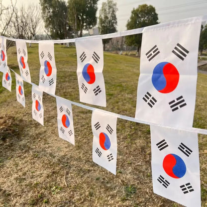 Bandeirinhas Copa do Mundo Coreia do Sul 6 metros Bandeira 20 bandeiras 9'' x 6''