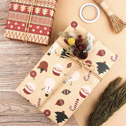 Papel kraft Embrulho Impressão Natal Folhas Papel de Embrulho de Caixa Presente e Natal