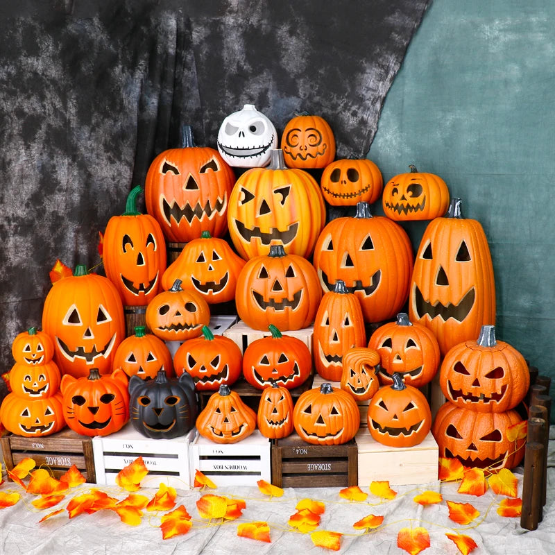 Luzes de abóbora, lanterna de abóbora, abóbora de Halloween, luz noturna LED e abóbora