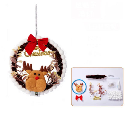 Guirlanda de Natal feita à mão com iluminação para decoração de festa de Natal