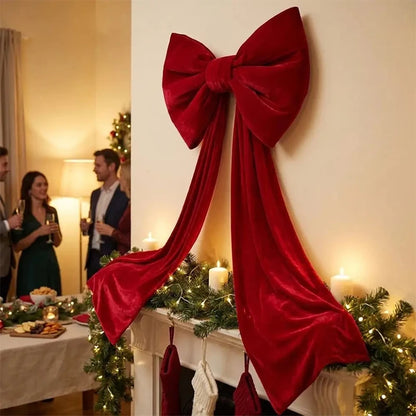Laço Vermelho Gigante para Shopping, Laço Decorativo Gigante de Veludo Preto, Vermelho, Rosa, Branco