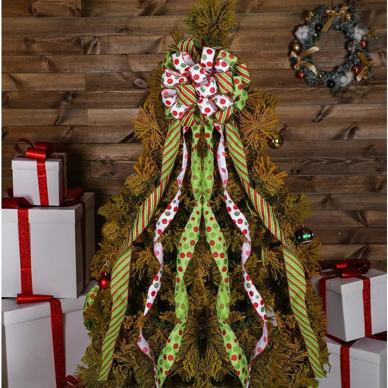 Laço Grande de Topo Árvore de Natal Aproximadas de 114cm*33cm*45"*13"