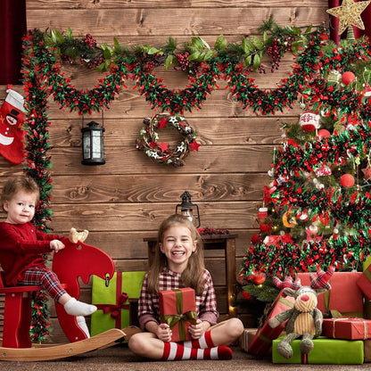 Guirlanda de Natal, serpentinas de Natal, enfeites, guirlanda de Natal, guirlanda corrimão