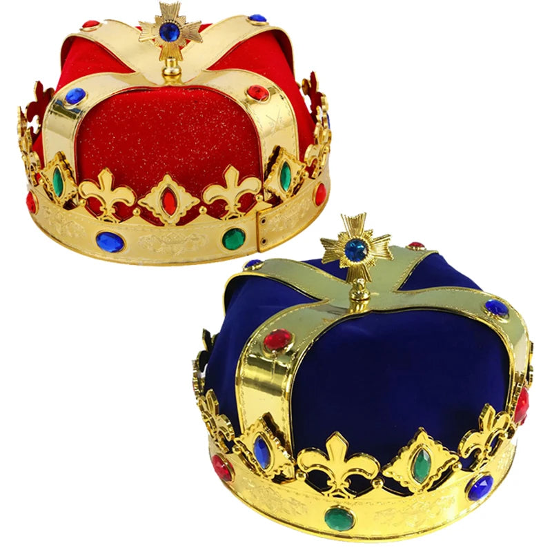 Coroa para Cabeça Festa Reinado do Masculino e Feminino Coroa Rei Rainha Festas Cosplay Bronze
