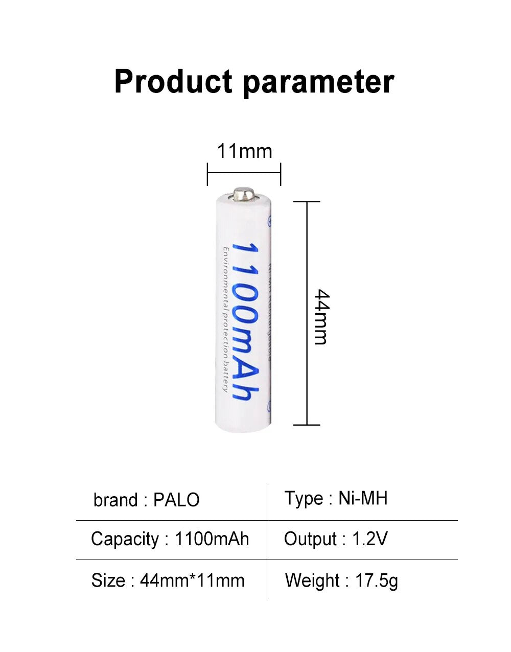 Pilha Recarregável AAA 2700mAh Blister com 4 unidades