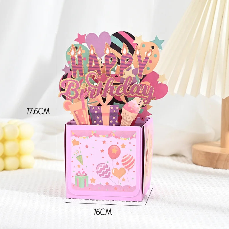 Cartão pop-up floral 3D "Dia das Mães" com envelope – Para aniversários, agradecimento