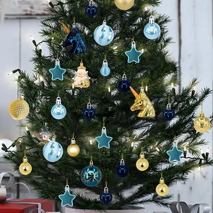 Conjunto de enfeites de Natal, enfeites de bolas de decoração de árvore de Natal