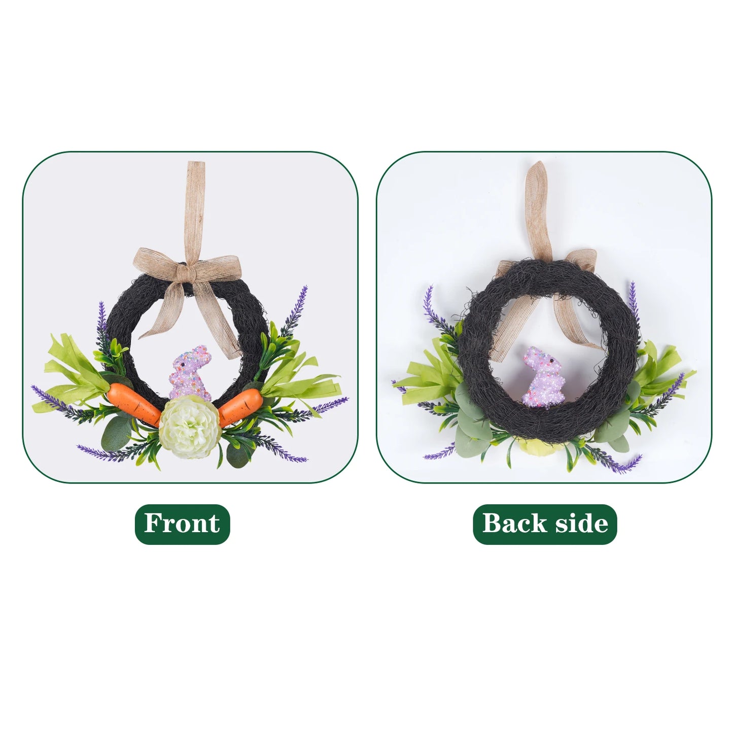 Guirlanda grande de coelho da páscoa decoração de janela guirlanda em forma de coelho
