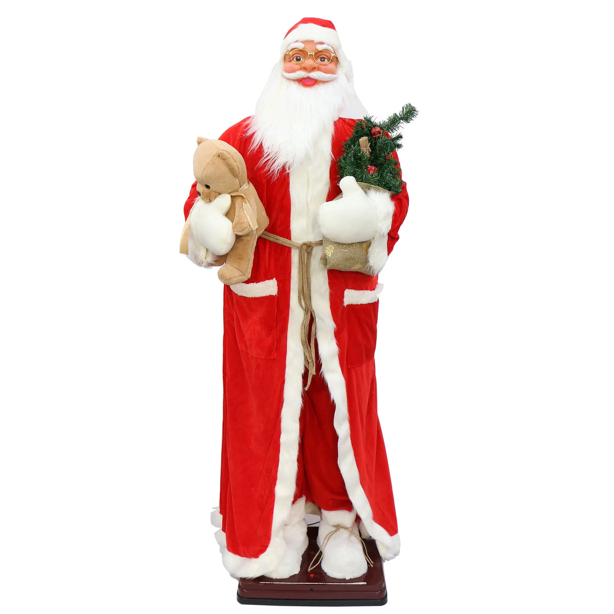 Boneco Papai Noel de Shopping Decoração 1.8 metros e Papai Noel Musical com Saxofone