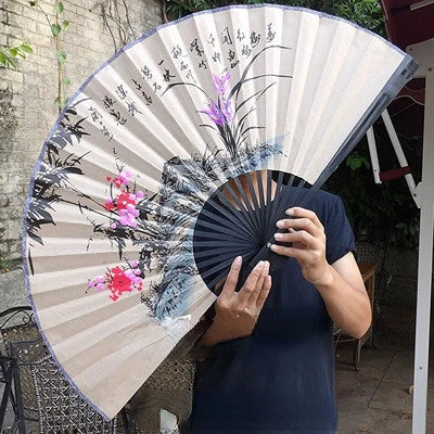 Leque Diferente De Madeira 120x220cm Bambu Branco leque de papel branco de bambu