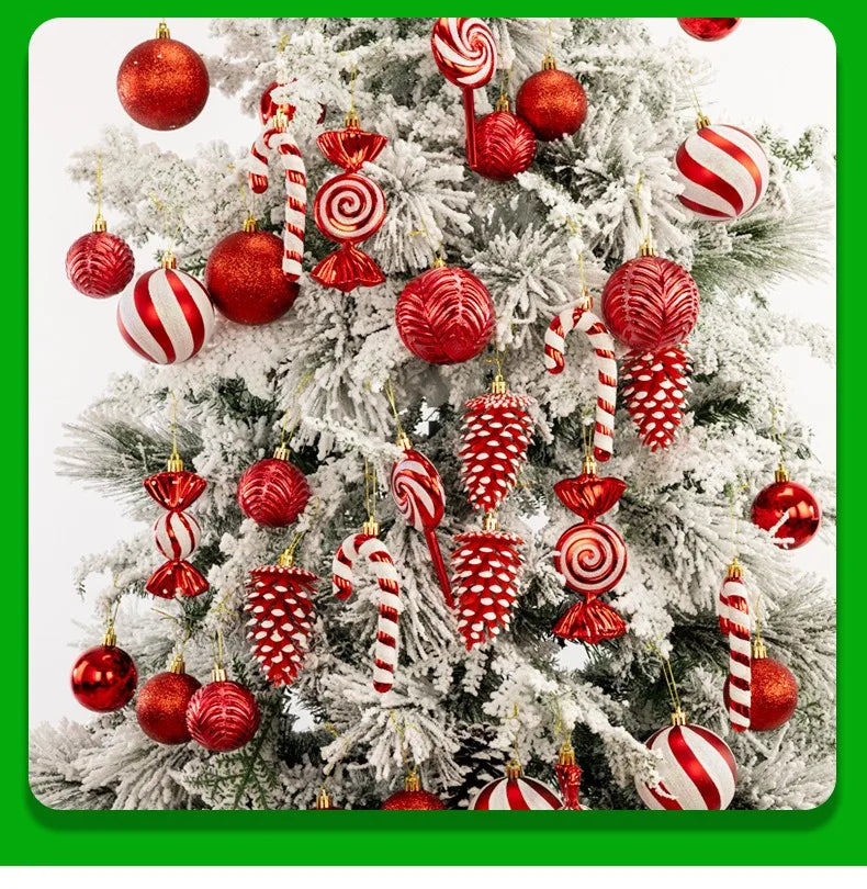 Bola de natal 36 peças enfeites de bola de Natal em formato especial, decoração de festa