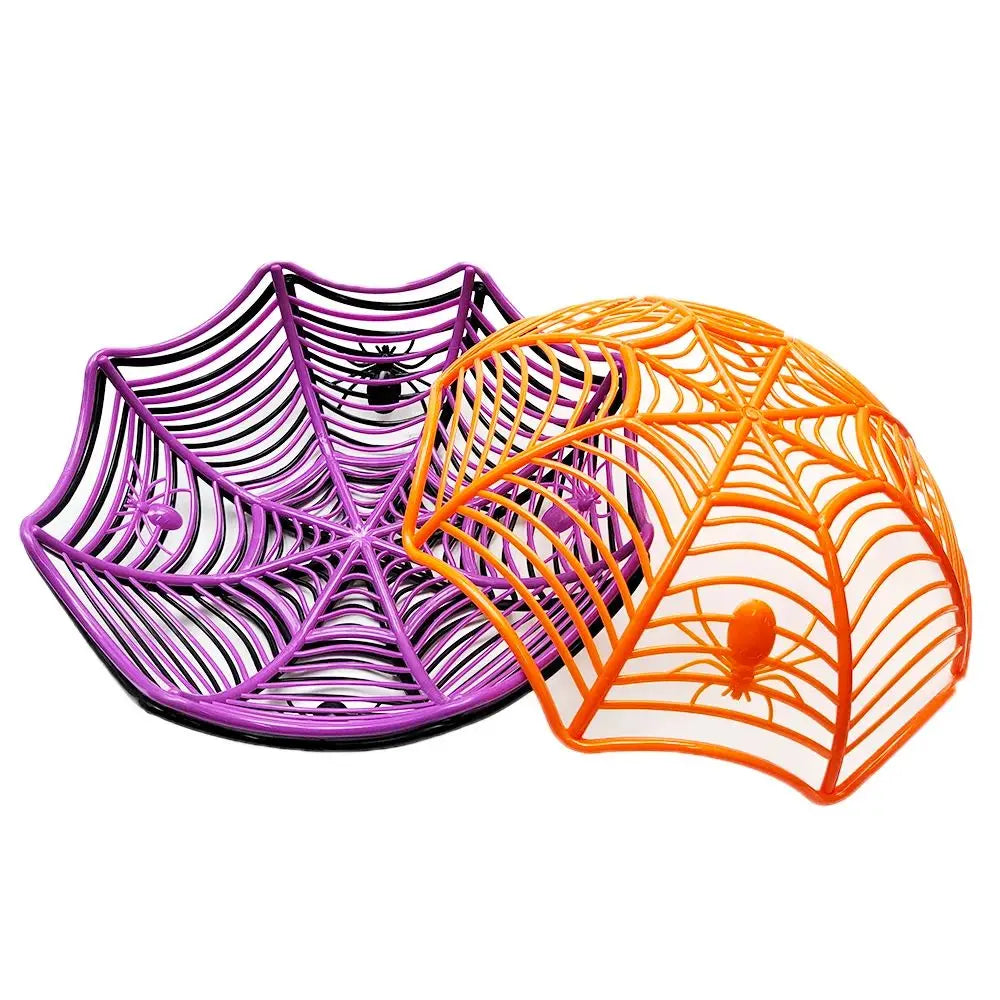 Centro de mesa Cesta Design Teia Halloween para tigela de doces, quarto festivo, roxo