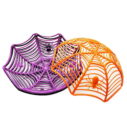 Centro de mesa Cesta Design Teia Halloween para tigela de doces, quarto festivo, roxo