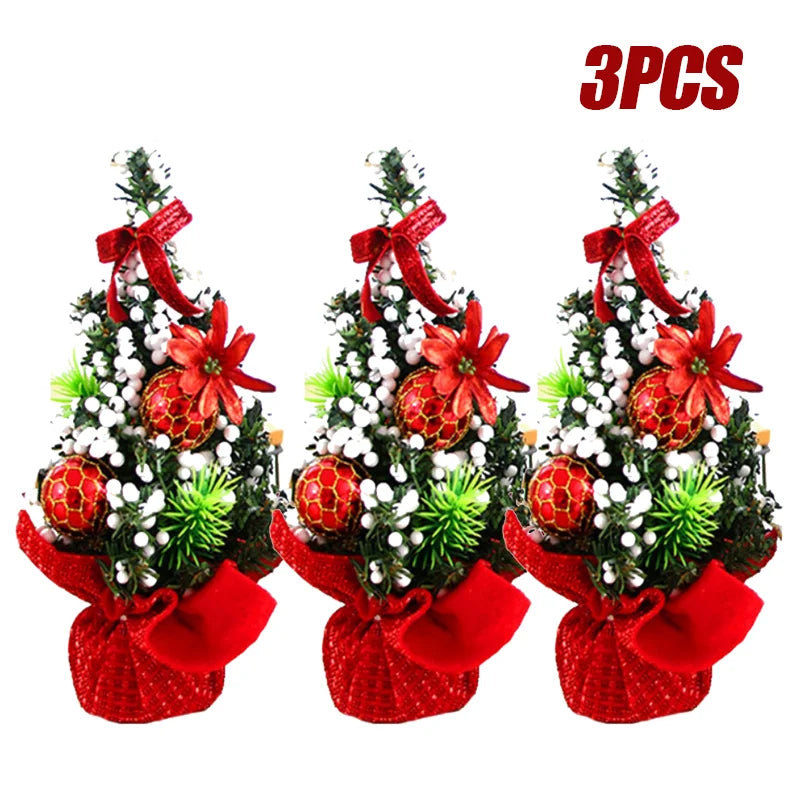 Mini Árvores de Natal 3 Peças Árvore de Natal de Mesa 20cm Decoração de Árvore de Natal