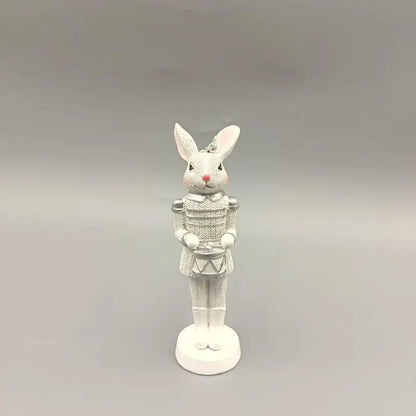 Coelho da Páscoa Quebra-Nozes Estatueta de Resina Coelhinho Escultura Quebra-Nozes