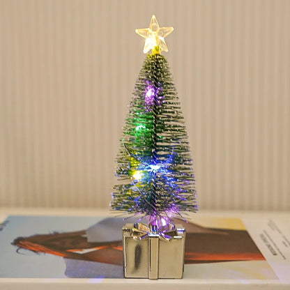 Árvore de Natal Pequena com Luz Multicolorida Conjunto de 3 Luzes LED Coloridas Natal