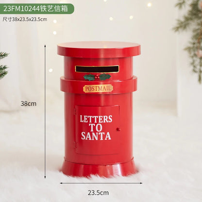 Caixa de correios pirulito estátua de caixa de correio de natal decorações natal decoração