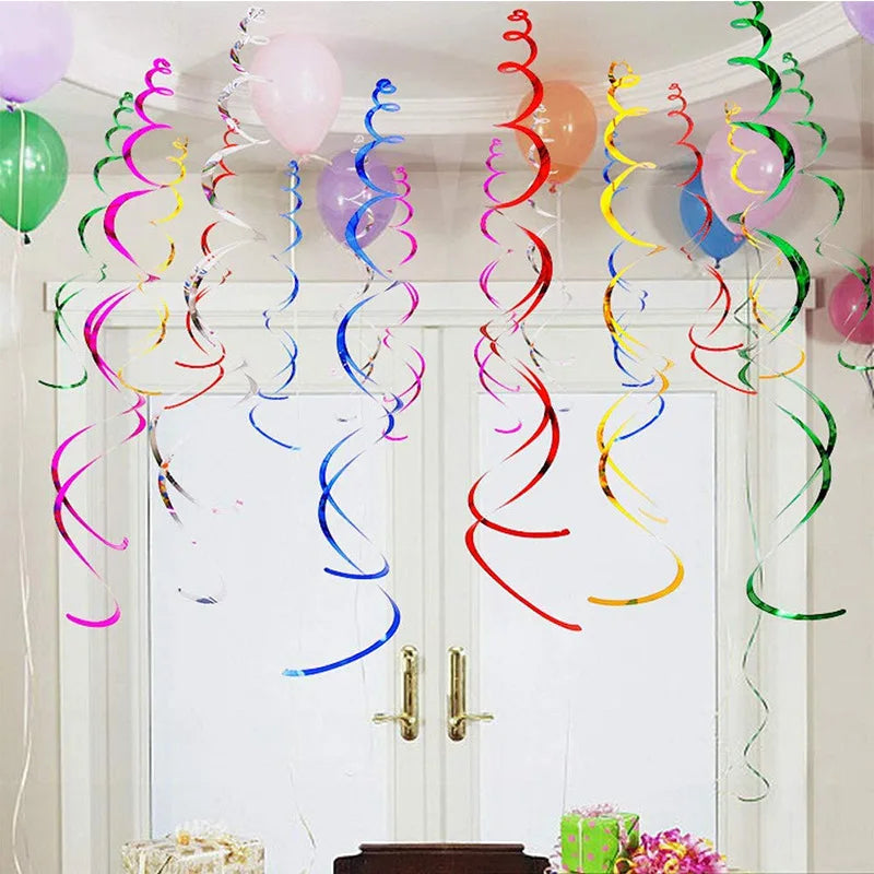 6 peças de decoração de festa espiral de teto para decoração de festa de aniversário