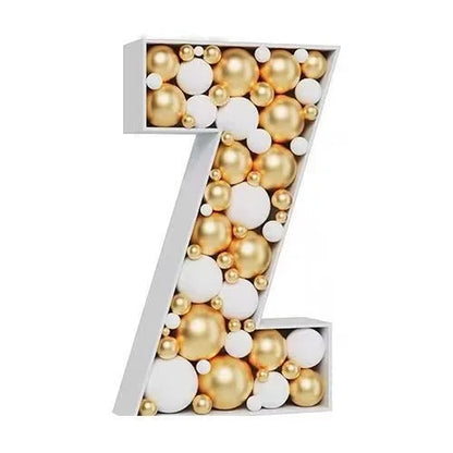 Letras Gigante Moldura para Balão com Números, Mosaico de Balões de 73 cm, Moldura