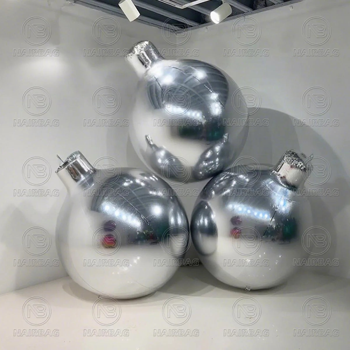 Bolas de espelho infláveis Natal grandes e brilhantes da para decoração de festas e Natal
