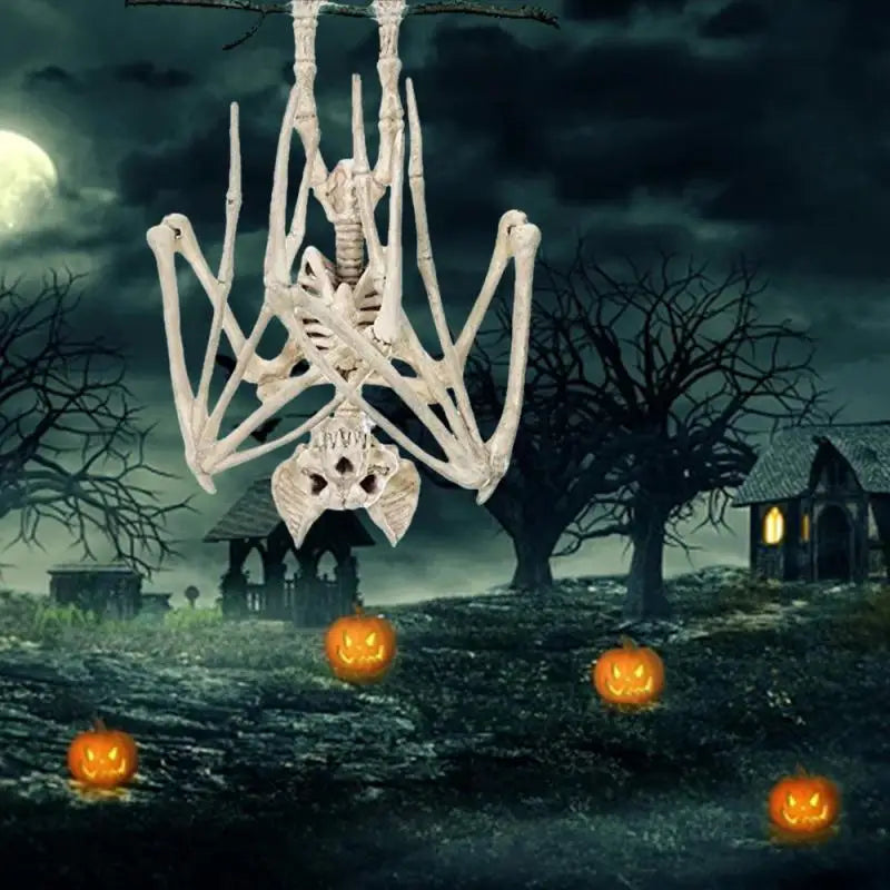 Esqueleto de animal de Halloween, modelo de simulação de esqueleto de morcego e osso