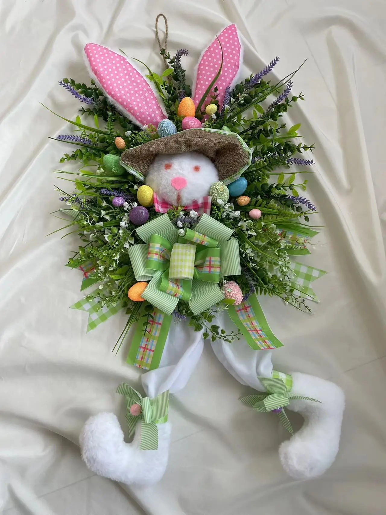 Guirlanda de coelhinho da Páscoa, decoração primavera, tamanho extra grande coelho