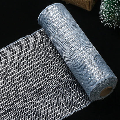 Fita de Malha de Natal Rolo de Tule com Glitter para Árvore e Guirlanda