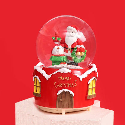 Globo de Neve de Natal, Bola de Cristal Iluminada, Enfeites de Bola de Vidro, Decorações