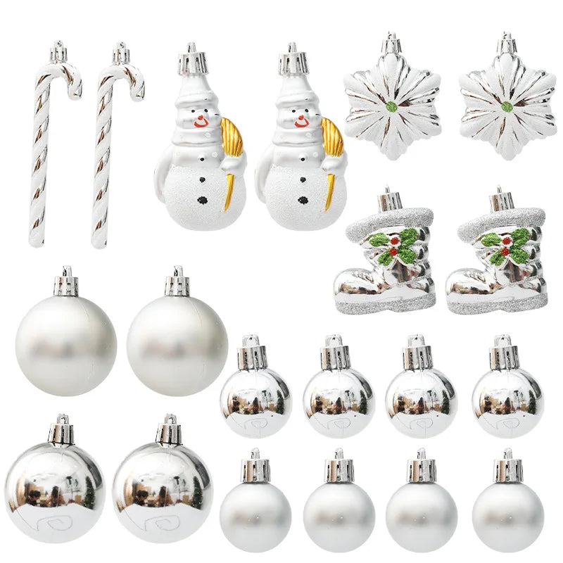Bolas de natal Enfeites de Natal colorido inquebráveis, 50 peças, plástico, pendurar, Natal