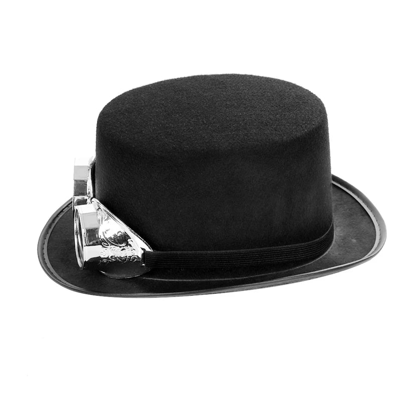 Chapéu steampunk fedora adulto, acessórios de fantasia punk gótico goth steampunk