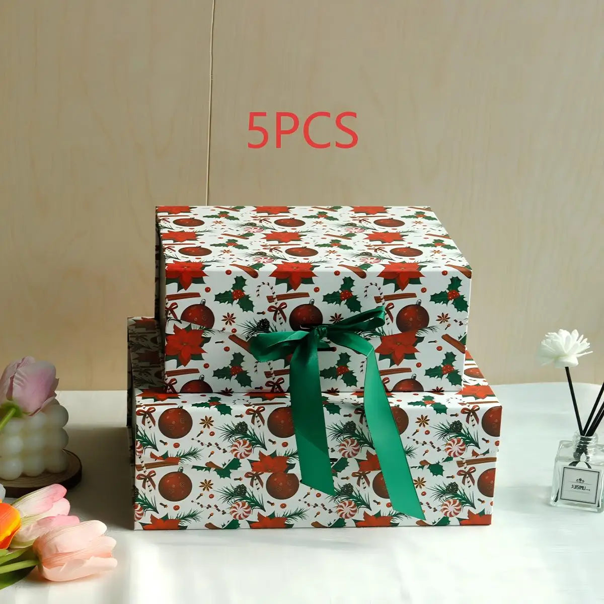 Caixa de Presente Dobrável de Natal em Papel Rígido com Tampa Caixa de Presente de Natal
