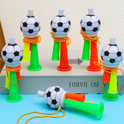 Apitos de plástico com cordão padrão de futebol treinamento apito infantil crianças futebol