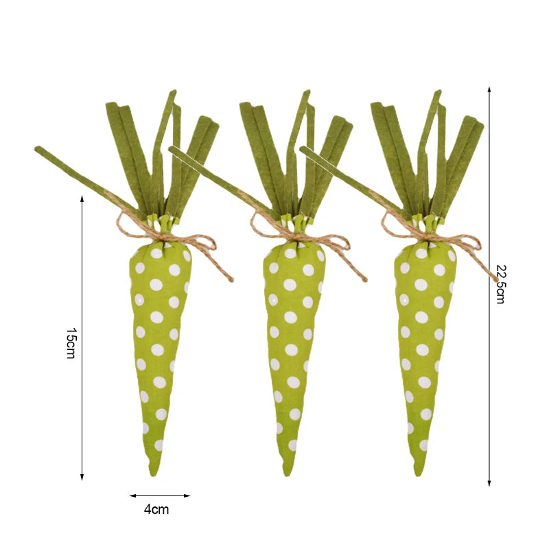 Mini enfeites de cenoura de Páscoa, cenouras artificiais com glitter de espuma