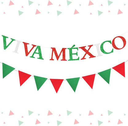 México banner mexicano independência dia decorações de festa verde vermelho