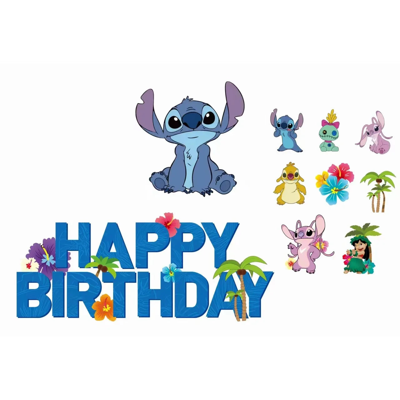 Kit Bolo Lilo Stitch Topos De Bolo decoração Festa Aniversário