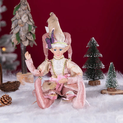 Elfo de Natal, 38cm Macios e Adoráveis Enfeites de Árvore de Natal de Elfos para Árvore de Natal